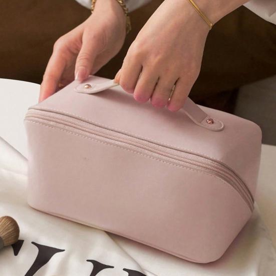 Дорожная косметичка из искусственной кожи большой вместимости, водонепроницаемая, на молнии, портативная, многофункциональная, женская косметичка для макияжа, органайзер-косметичка