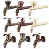 Antique Brass Basin Faucet Kitchen Garden Wall Mounted Lavatory Bathroom Mop Water Tap Washing Machine Vintage Faucet Taps