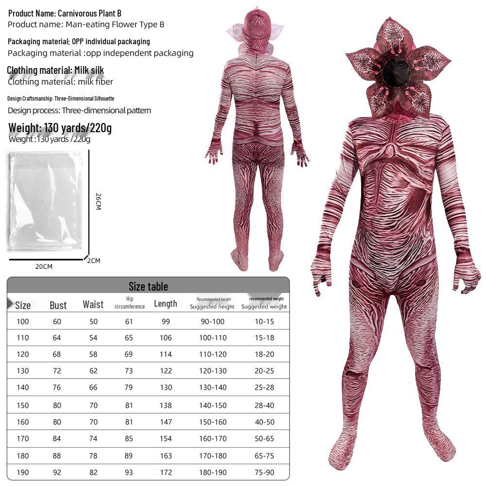 Костюм-комбинезон «Очень странные дела 5: Растение-хищник» для Хэллоуина и косплея