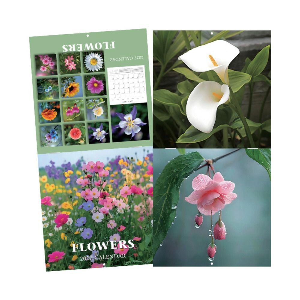 Floral Print 2027 Monthly Planner Calendar Saddle Stitched Daily Calendar  Home Scheduling