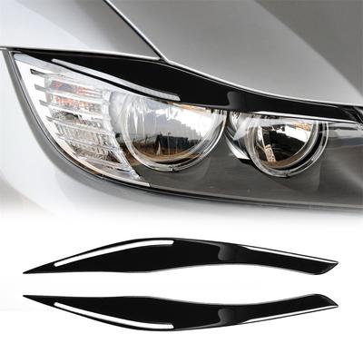 2 шт. Черные накладки на фары, накладки на брови для BMW 3 серии E90 E91 2009-2011 2012