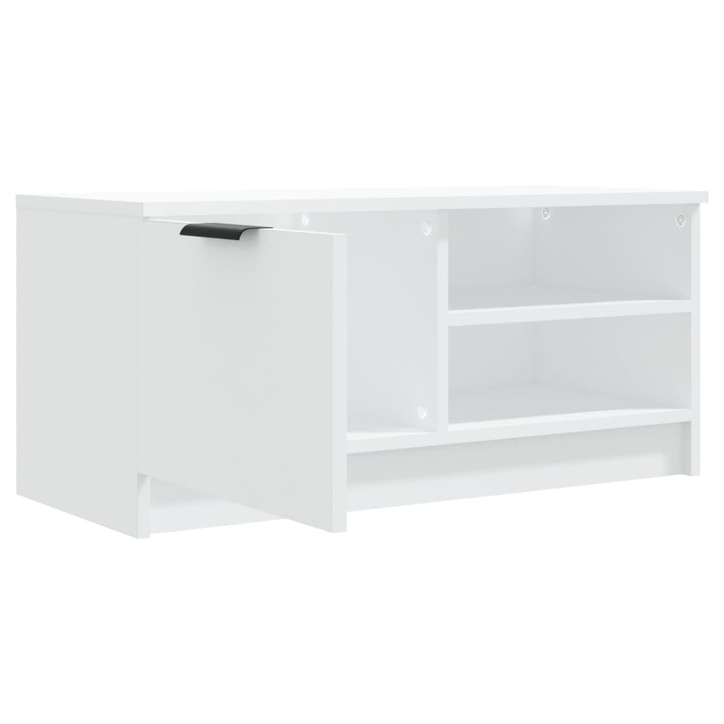 Vidaxl Szafka Pod Tv, Biała, 80X35X36,5 Cm, Materiał Drewnopochodny