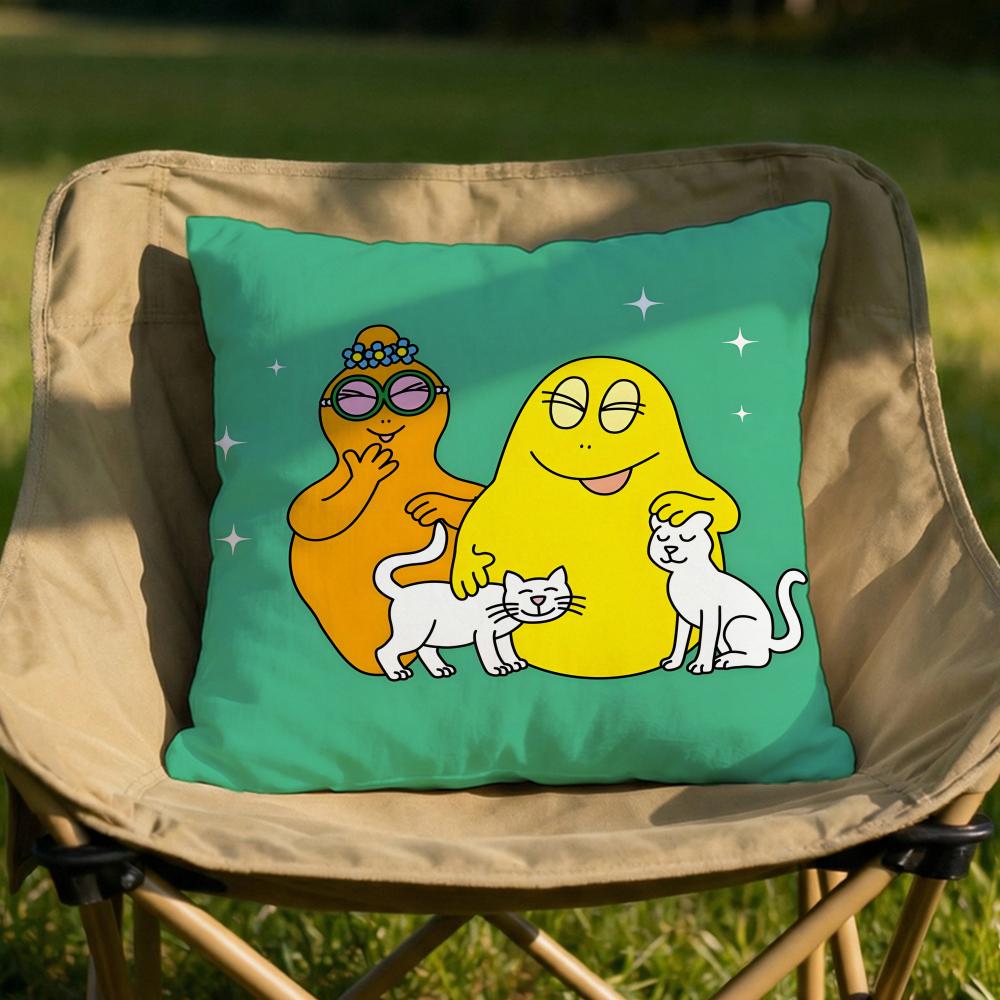 Cartoon BBarbapapa Cushion Cover Soft Reversible Durable Pillow Cover MultiScene Use for Home Car Daily Comfort