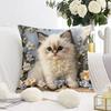 Yousheng Наволочка для подушки 3D Принт кошки Чехол для подушки Скрытая молния Съемный Стирающийся Декоративный чехол для подушки