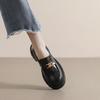 Weiwei Girl 538-1 Platform Loafers Women's Autumn Retro British Style Small Leather Shoes Thick Heel Soft Sole Single Shoes Large Size