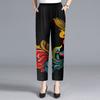 Straight Leg Elastic Waisted Casual Pants for Summer Loose and Thin Cropped Women's Pants for Spring