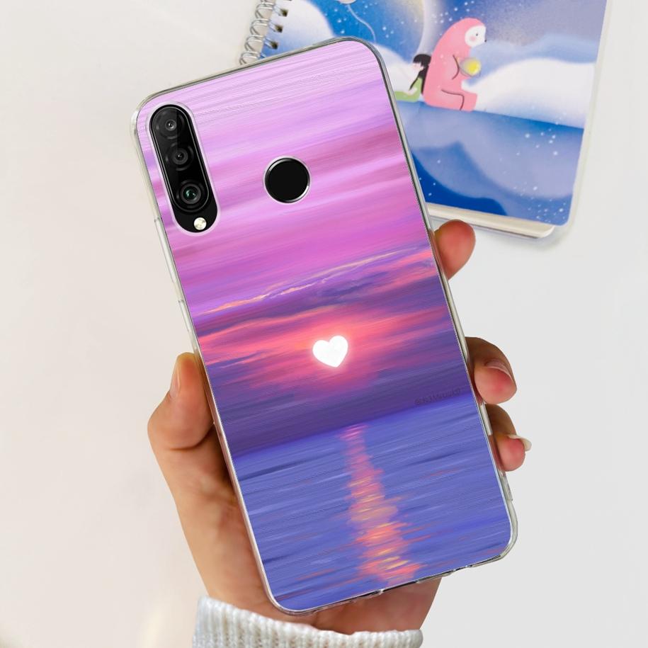 For Huawei P30 Lite Case 2020 Fashion Flower Bumper Soft Silicone Clear Cover For Huawei P30 Lite Pro Fundas P 30 P30Lite Hoesje