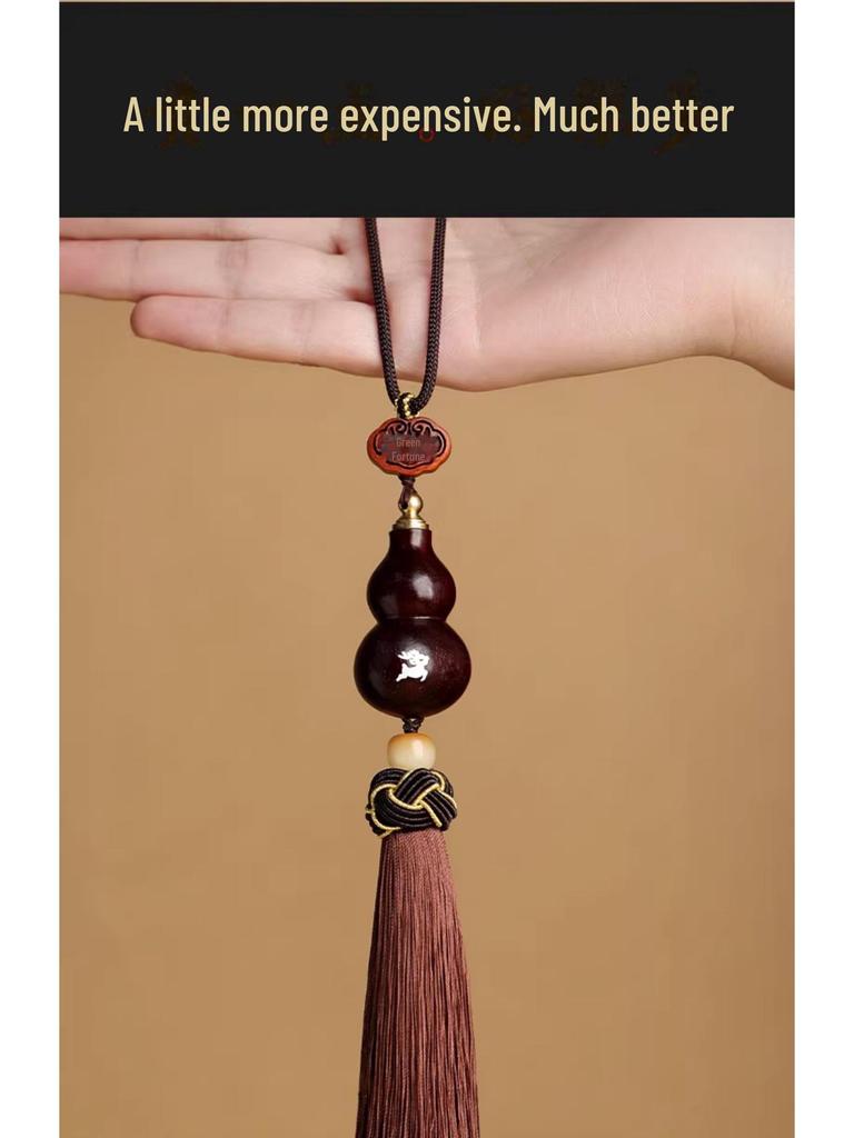 Автомобильная подвеска в виде тыквы из красного сандалового дерева для безопасных путешествий - подвеска-унисекс на зеркало заднего вида