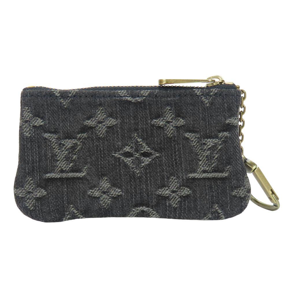 Used LOUIS VUITTON Coin case Pochette cree M95616 Monogram denim gray black Accessory