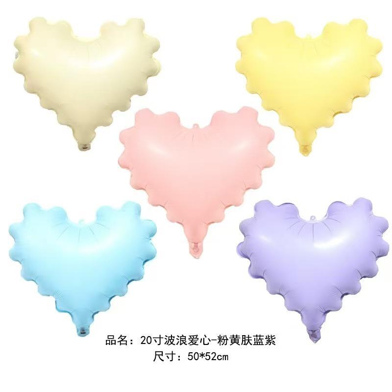 18-inch Wavy Heart-shaped Aluminum Film Balloon Birthday Photo Store Atmosphere Decoration Balloon