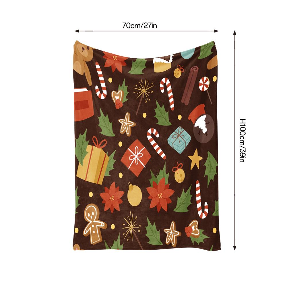 Festive Christmas Throw Blanket Cozy Flannel Reversible Holiday Quilt Home Decor Gift for Women Men Kids Dorm Room