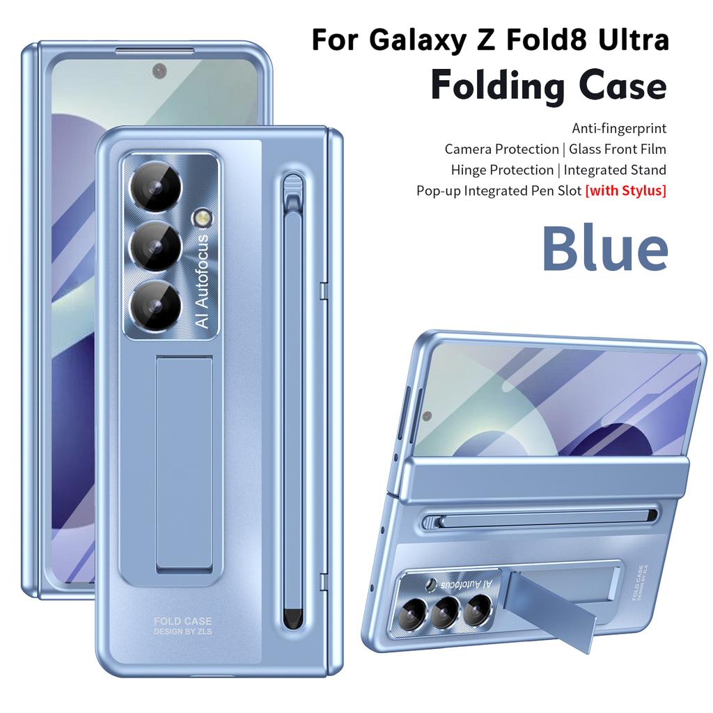 Для Samsung Galaxy Z Fold 8 Ultra 7 6 5 5G с сенсорным стилусом, защитное стекло для экрана, чехол-книжка с подставкой, 360-градусная защита, противоударный чехол