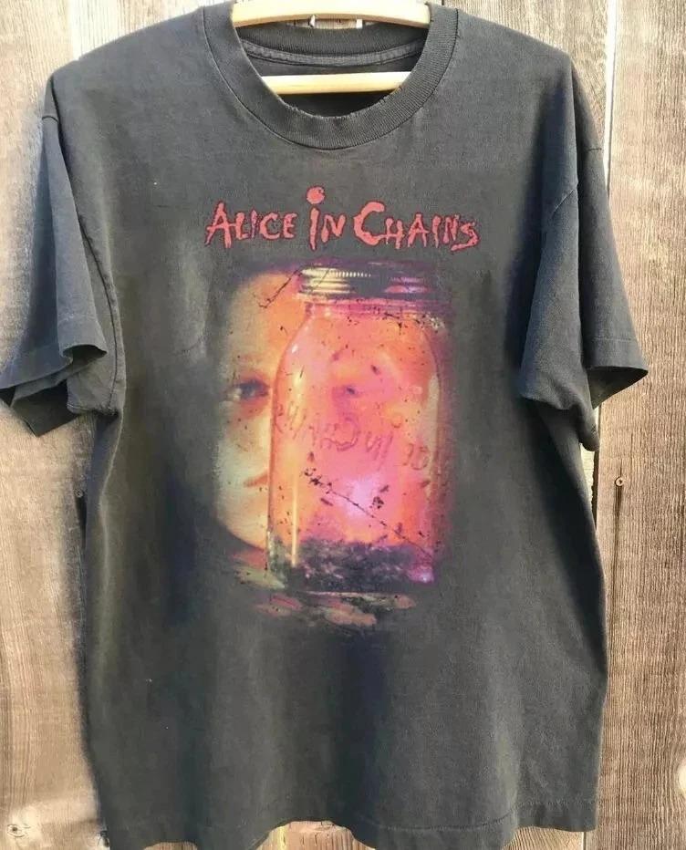 Alice In Chains Графическая футболка с коротким рукавом из хлопка, летняя, ретро, мужская, женская, повседневная, уличная одежда Y2K