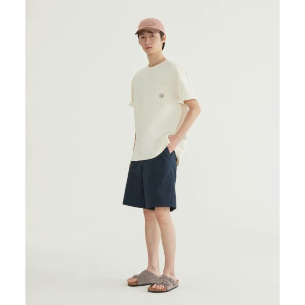 COVERNAT Loose Fit Embroidered Logo Round Neck Short Sleeve T-Shirt Men tops CO2602ST10CM