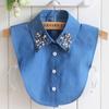Denim Shirt Collar Fake Collar Women'S Shirt Four-Leaf Diamond Sweater Decorative Collar