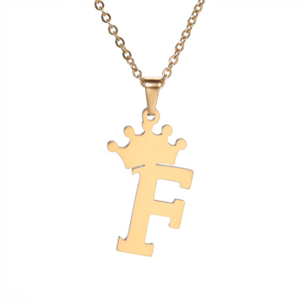 Cazador 26 Initial Letter Necklace With Crown Stainless Steel Gold Color Alphabet Pendant Necklaces 2026 Trend Jewelry Wholesale