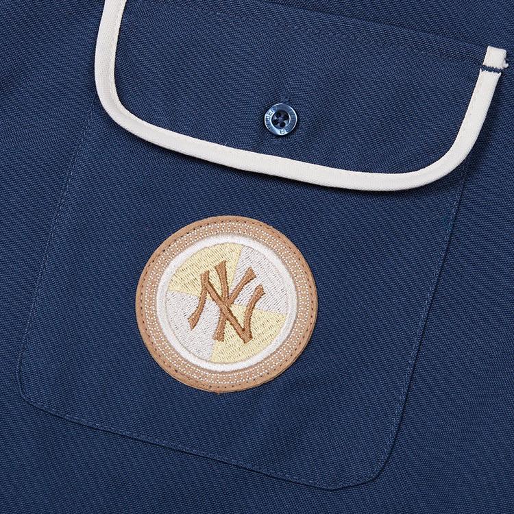 New Era SS23 Серия Колледж-Клуб Логотип MLB New York Yankees Вышивка Винтажная Рубашка с Остроконечным Воротником Унисекс Рубашки Темно-синий 13558576