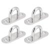 4 Pcs Stainless Steel Wall Mount Plate Oval Sail Sunshade Pad Eye Plate Oblong Sail Shade Pad Eye
