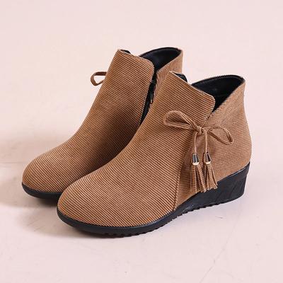 Модные женские ботильоны на танкетке с круглым носком, туфли на танкетке для женщин, повседневные женские ботинки для офиса, челси, женские ботинки Zapatos De Mujer