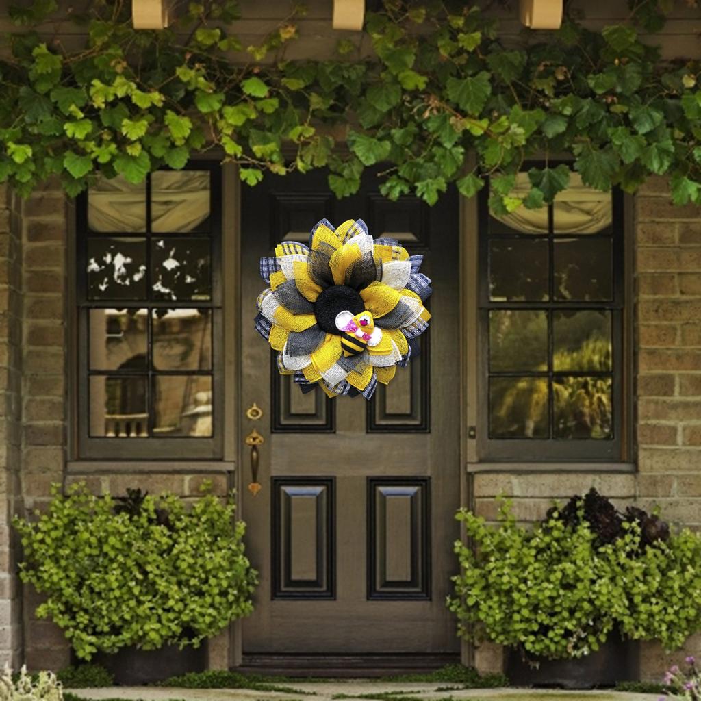 Simulation Leaf Bee SunflowerWreath Artificial Garland Hanging Pendants Wedding