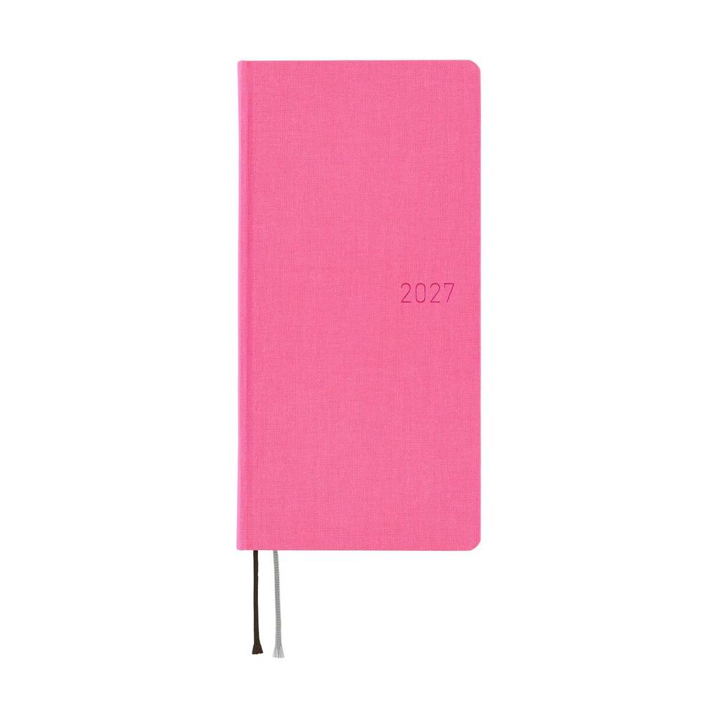 Hobonichi Techo 2027 недель МЕГА Английское издание Сапфир Январь Старт Еженедельник Еженедельный макет Тонкий Вертикальный 219 Сетка Страницы для заметок Цвета/Розовый