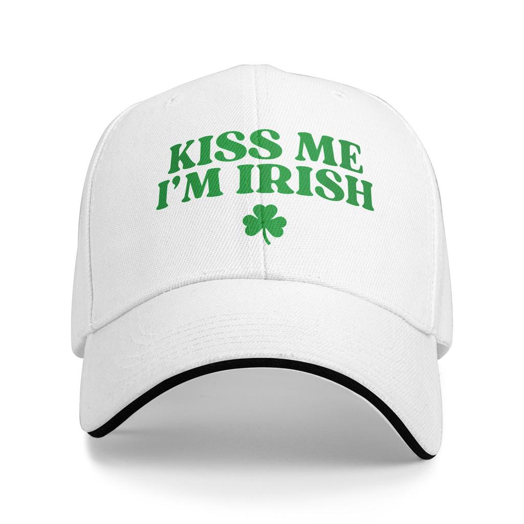 Kiss Me I'm Irish Funny St Patricks Day Baseball Cap Unisex Men Print Hip Hop Hats Summer Fashion Outdoor Sport Baseball Caps