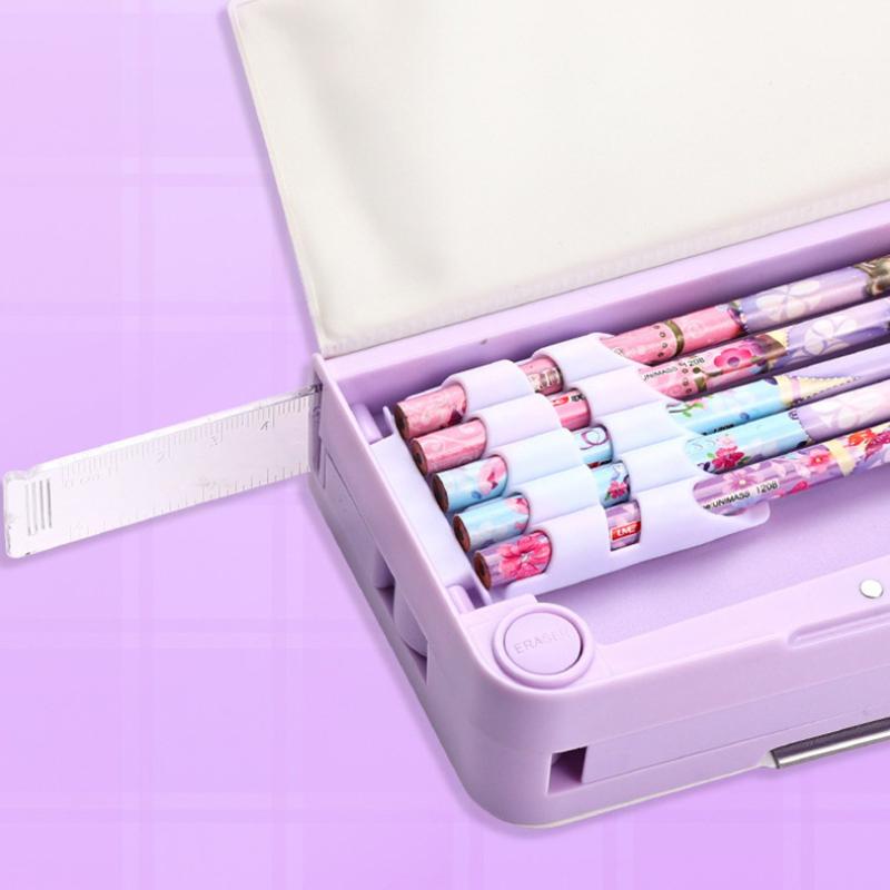 Многофункциональный милый пенал, креативный пенал большой вместимости с калькулятором, простая коробка для хранения канцелярских принадлежностей, подарки