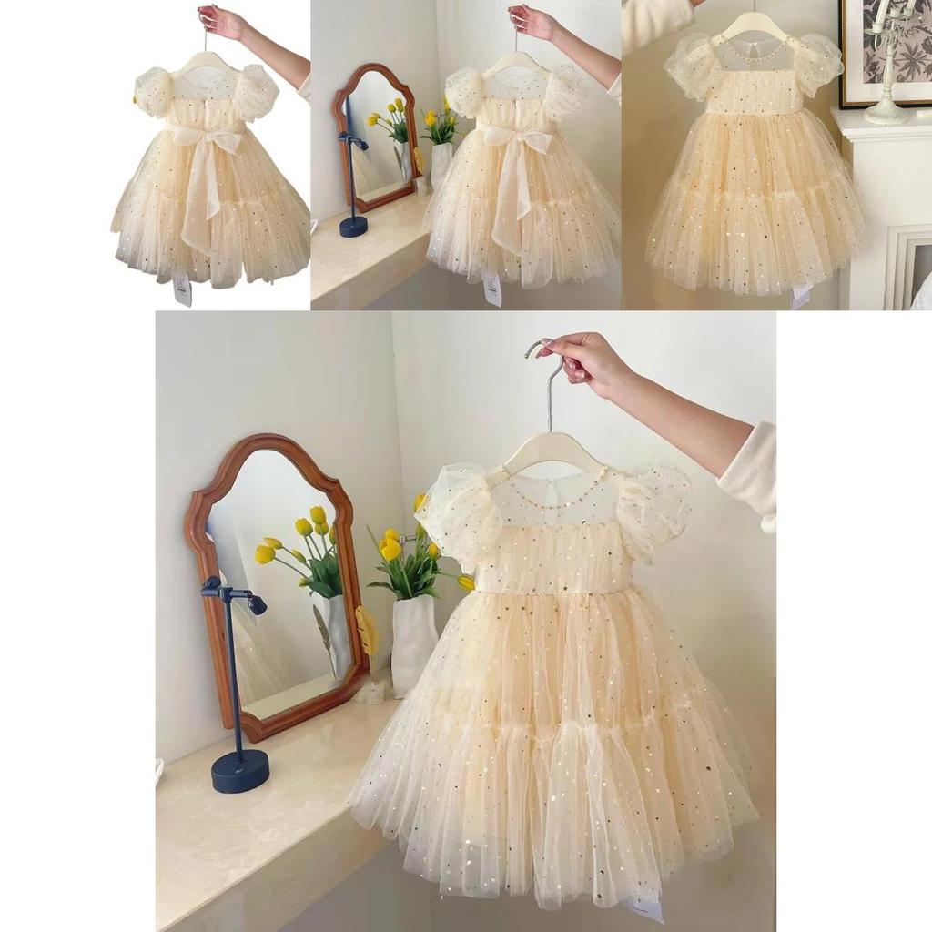 Girl Summer Dress With Tulle Fabric For Toddlers Kids Age 3 To 8 Years