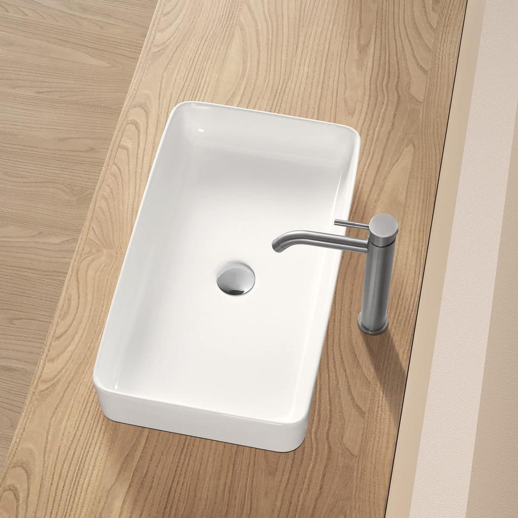 Смешанная большая чаша для мытья, стильная отдельно стоящая керамическая ручная мойка, ручная мойка [включает кран] Набор, умывальник, Тип, чаша, раковина,