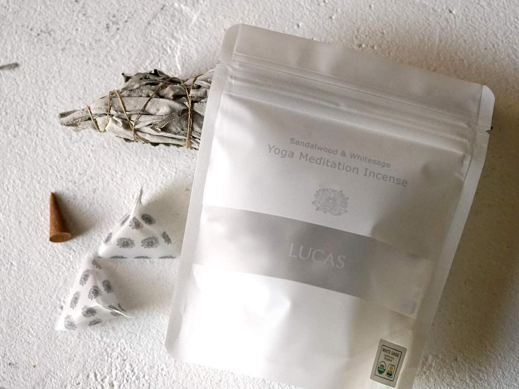 LUCAS White Sage Purifying Incense (Sandalwood & White Sage Cone)