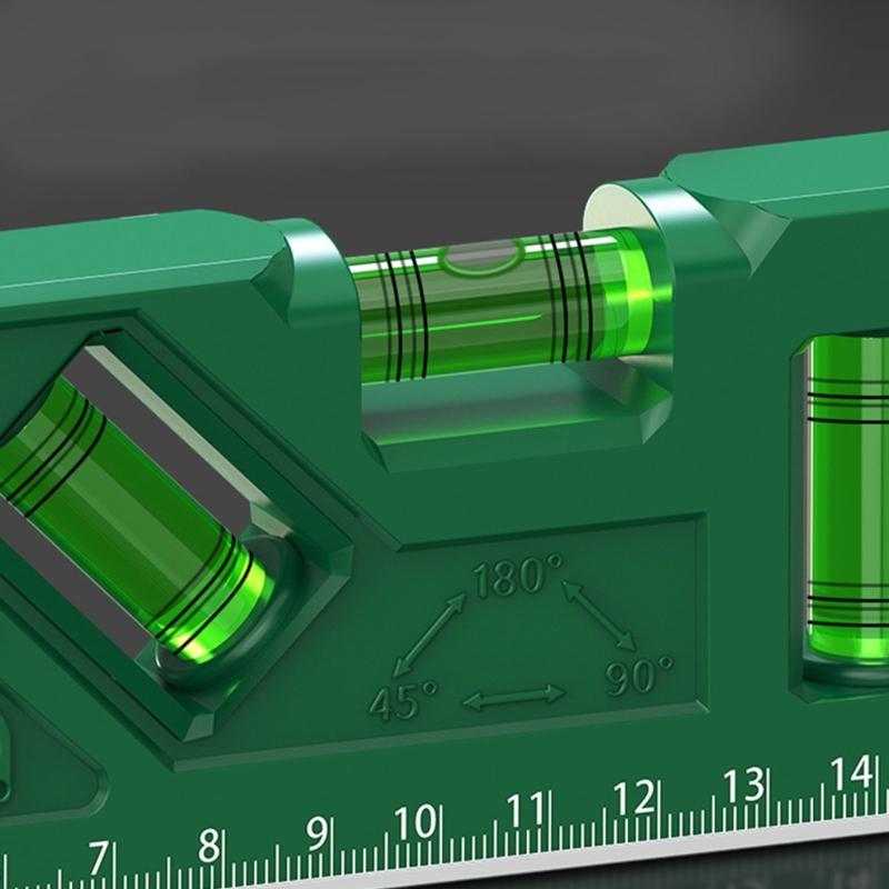 Магнитный транспортир Уровень для деревообработки с рулеткой Инструмент для измерения пузырьком Портативный уровень Линейка высокой точности