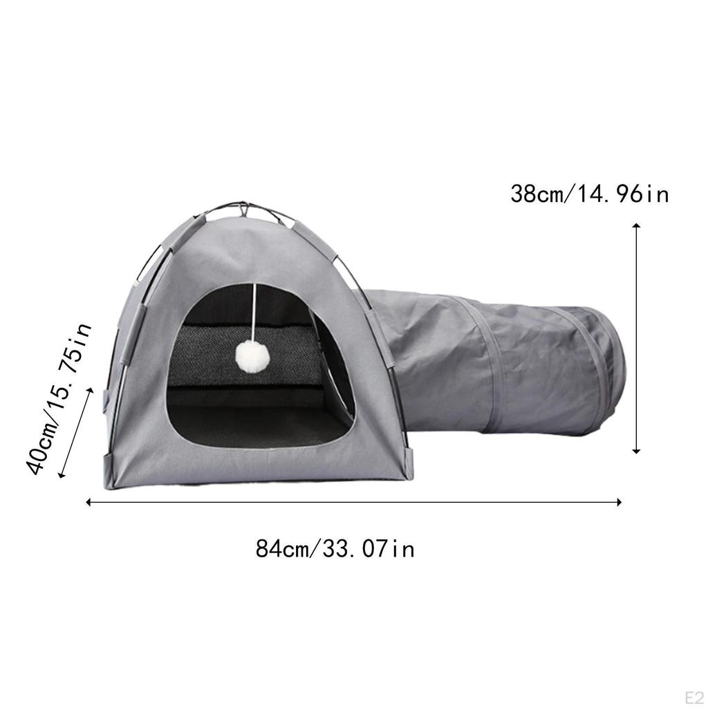 Cat Tent Tunnel Anti Slip Ventilated with Play Ball Portable Hideaway for Indoor Outdoor Small