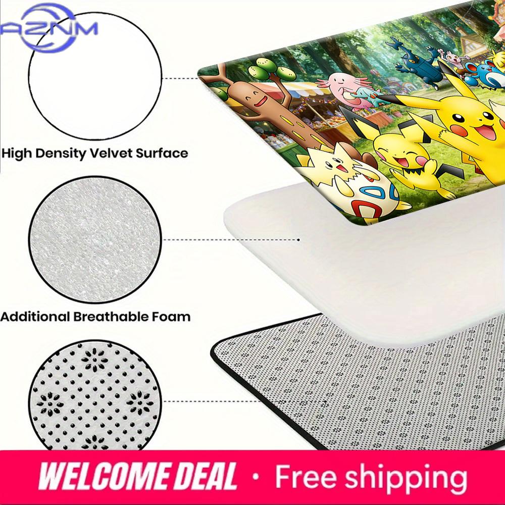 Pokemon Forest Festival Print Non-slip Doormat, Soft Absorbent Floor Rug for Home Decor