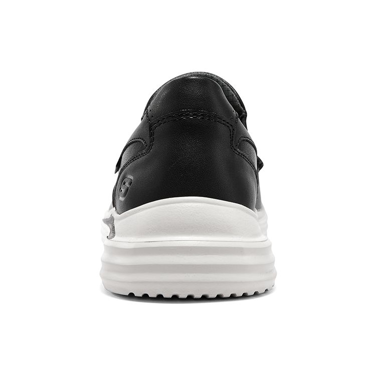 Skechers Широкая посадка Доказанная кожа Синтетический верх Удобные Универсальные Низкие Повседневная обувь Мужские кроссовки Черный 204668-BLK