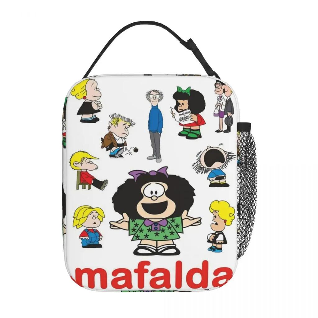 Аксессуары для плакатов Mafalda And Family, изолированная сумка для ланча в школе, сумка для хранения еды, портативный охладитель, термобоксы для ланча