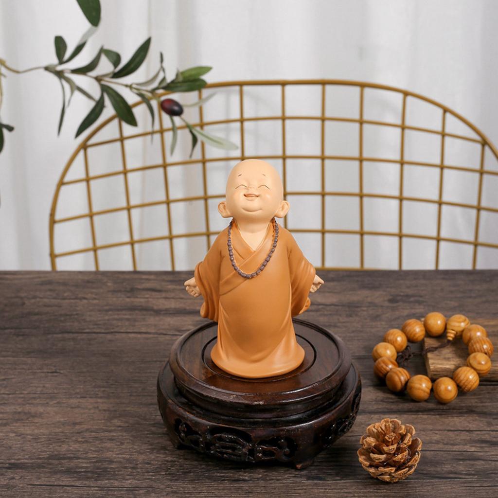 Фигурка маленького монаха, мини-статуэтка монаха, милая статуя Будды-монаха, очаровательное украшение для маленького монаха, креативный орнамент маленького монаха