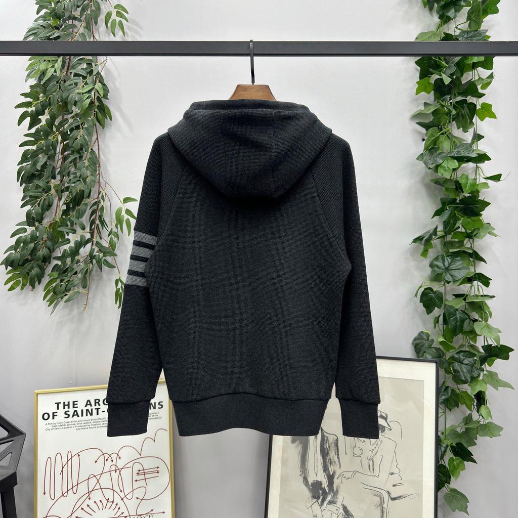 Unisex Waffle Knit Four-Bar Zipper Hoodie & Sweatpants Set