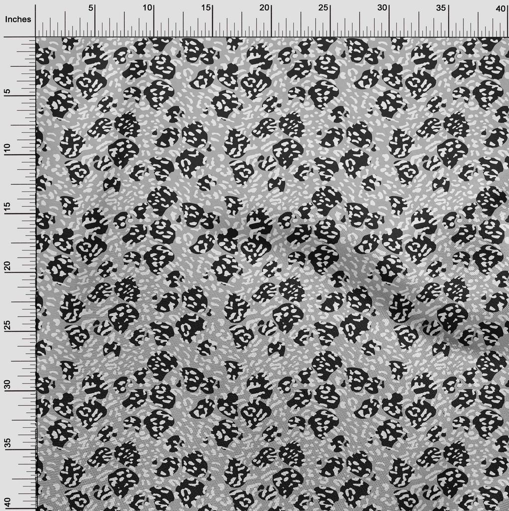 oneOone Хлопковый поплин Серая ткань Швейный материал с принтом шкуры животного Ткань на отрез 42 дюйма