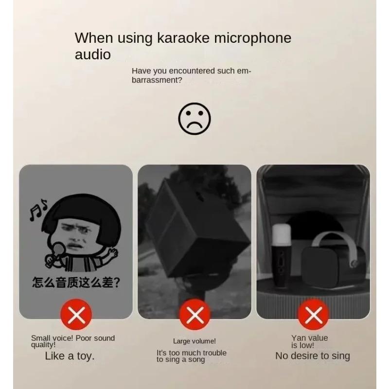 Караоке-машина, портативная акустическая система 5.3 PA с 2 беспроводными микрофонами, для дома, для семейного пения, для детей, подарки