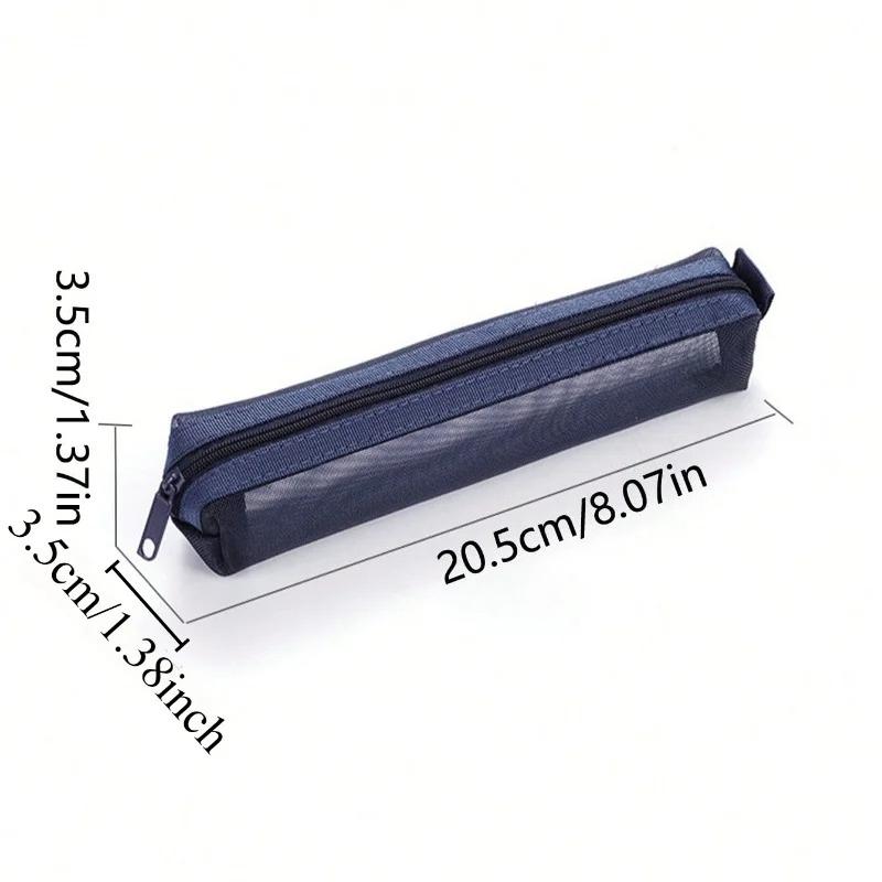 1 шт. сетчатый пенал-сумка для хранения для экзаменов, портативный пенал, многофункциональный квадратный пенал для канцелярских принадлежностей, школьные принадлежности