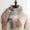 New Plaid Scarf for Women Japanese and Korean Sweet Imitation Cashmere Mid Length Colorful Plaid Scarf Shawl and Scarf