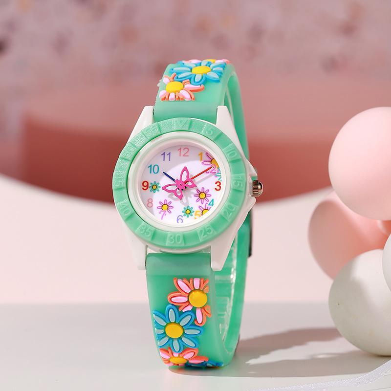 Silicone Cartoon Watch Student Party Love Flower Decoration Quartz Watch Little Girl Children'S Watch Female