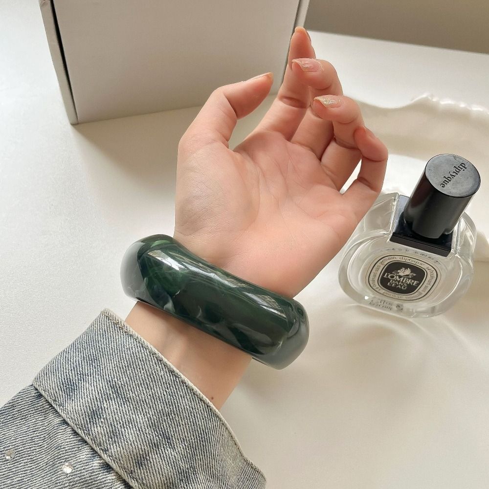 Блестящий нерегулярный широкий браслет богемный прозрачный браслет на руку простой акриловый браслет для девочек