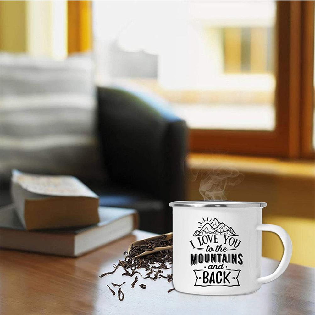 Enamel Mug Vintage Thick Camping Cup Coffee Mug Funny Gift for Office Home Outdoor