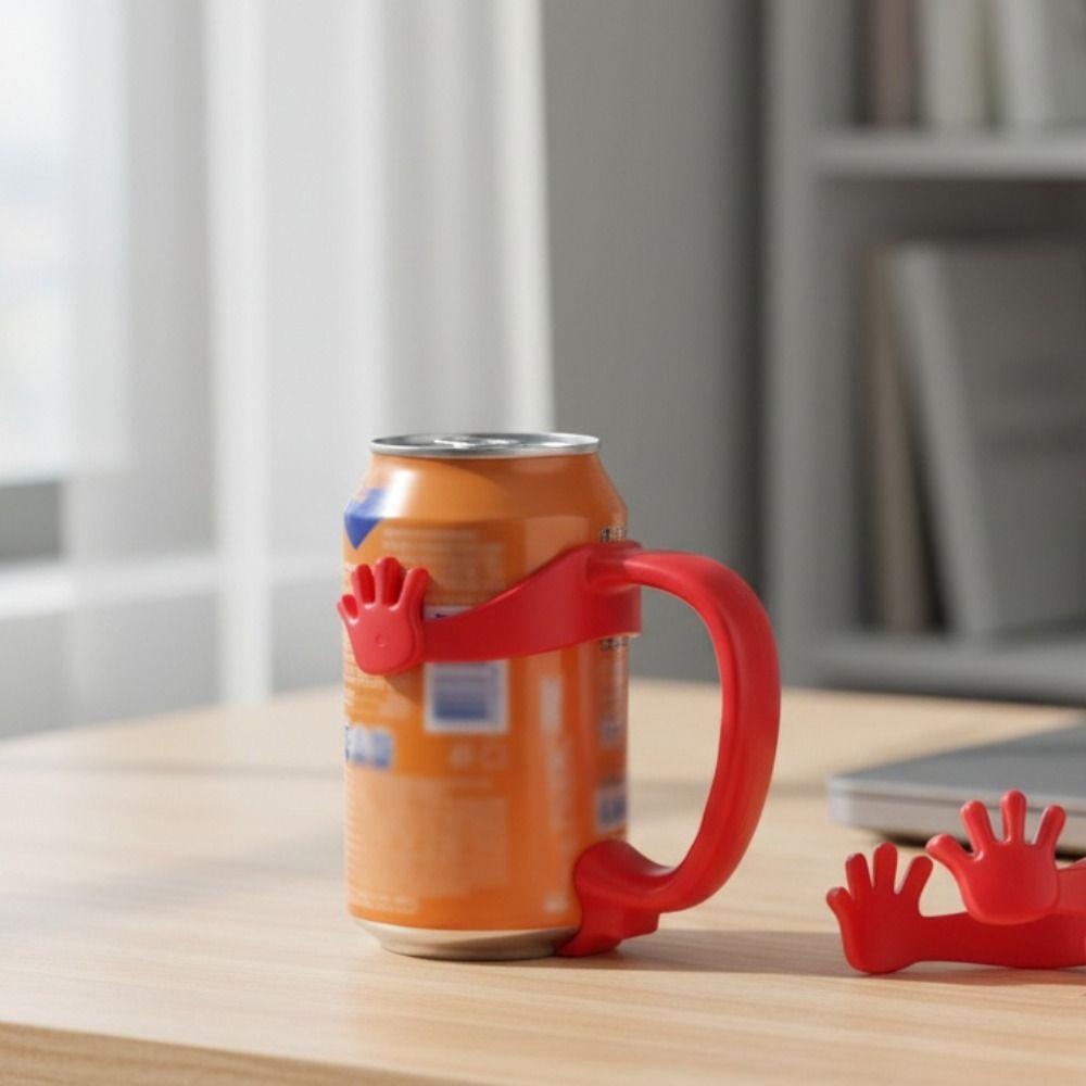 Palm Design Soda Can Handle with Suction Cup Soda Can Grip Portable Soda Can Support  Party