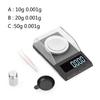 Digital Pocket Scale 10/20/50g 0.001g Mini Jewelry Gold Lab Carat Powder Weigh Scales with Calibration Weights Tray