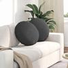 Seat Cushion 2 pcs Dark Grey Ø50 x 19 cm Cord Fabric