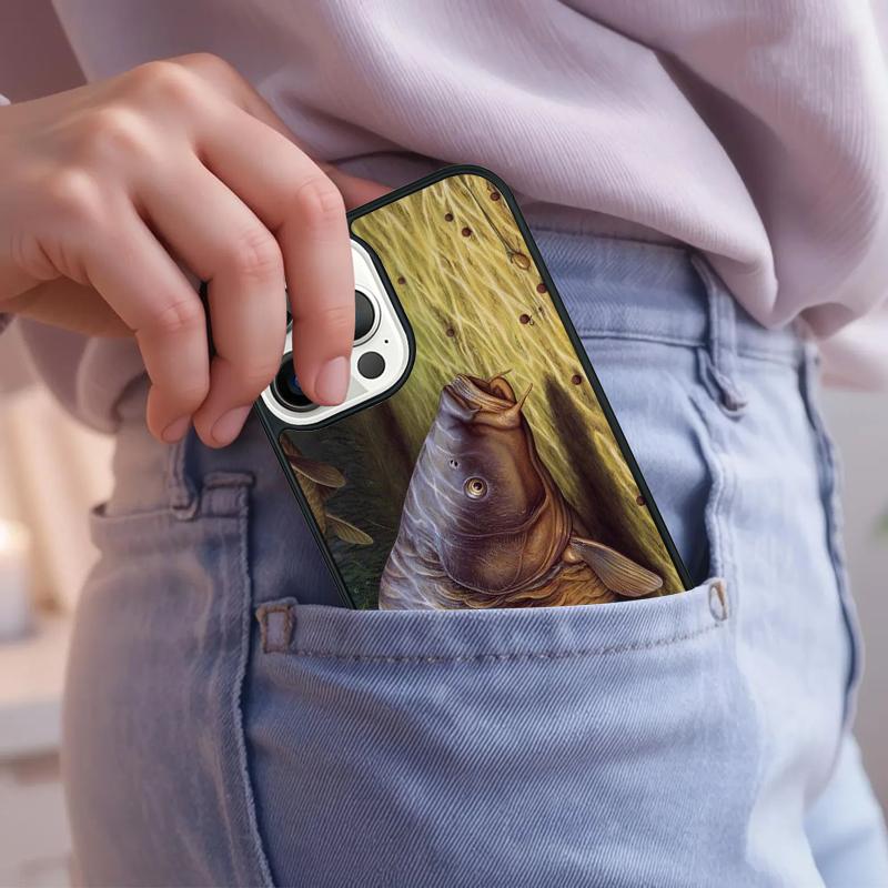 Fish Fishing Carp Funny Phone Case For iPhone 17 Air 15 16e 14 13 Pro Max Coque 12 11 Pro Max PLUS cover