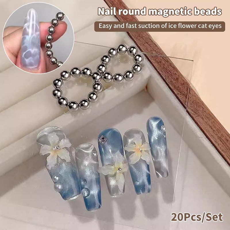 20Pcs/Set Small Round Magnet Beads For Cat Eye Painting Nails Art Design Gel Polish Nail Magnet Tool Diy&Salon Accessor