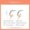 Bisaer Bright Colorful Rhinestones Circular Shape Stud Earrings for Women Fine Jewelry